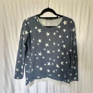 Cha Cha Vente Star Print Top - Blue and White